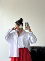 شومیز پشت گره ای اسلپ زنانه - Image 8