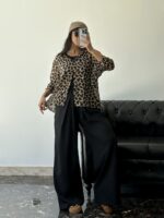 شومیز حریر پلنگی زنانه - Image 3