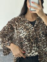 شومیز حریر پلنگی زنانه - Image 4