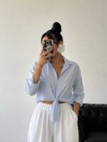 شومیز گره ای پشت پیله ای زنانه - Image 5