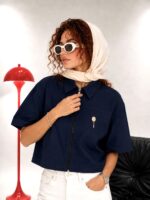 شومیز زیپی آستین کوتاه زنانه - Image 7