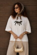 تیشرت پنبه دونخ هرمس زنانه - Image 4