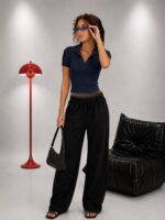پلوشرت پشت ضربدری زنانه - Image 6