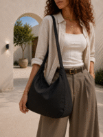 کیف کتان تک دسته تک زیپ زنانه - Image 3