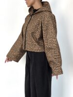 کاپشن چرم کلاه دار - Image 8