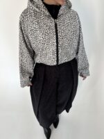 کاپشن چرم کلاه دار - Image 6